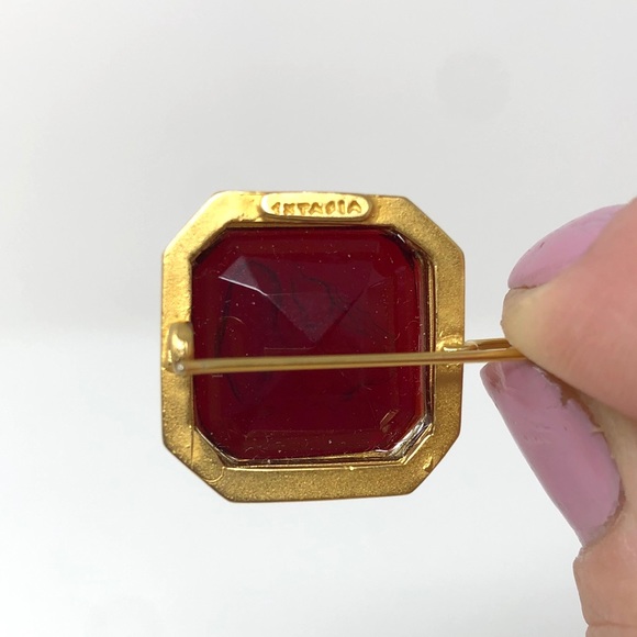 Intaglio Pressed Glass Earrings - Picture 5 of 6